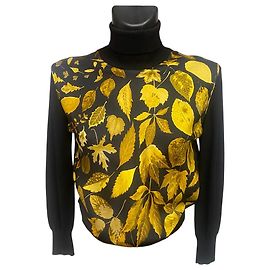 Hermès Wool and Silk Foliage Print Turtle Neck Other
