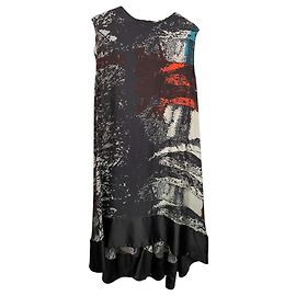 Balenciaga Paris Printed Silk Dress Abstract Graphic Sleeveless Other