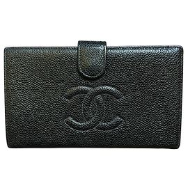 Chanel Grained Leather Wallet with CC Logo Other