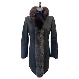 Schwarzer Prada Pelzmantel Andere