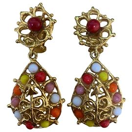Orecchini Gripoix colorati con logo Christian Lacroix Altro