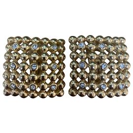 Christian Dior Squared Earrings with Crystals Other
