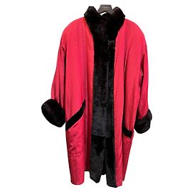 Yves Saint Laurent Red Fur Coat Other