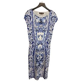 Abito con stampa barocca blu Roberto Cavalli Altro