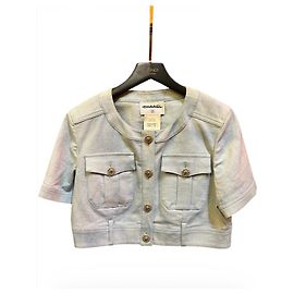 Chanel Short Jacket in Sky Blue Denim Other