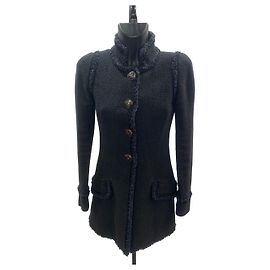 Chanel 13C Tweed CC Logo Buttons Long Jacket Other