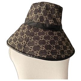 Chapéu Gucci GG de aba larga Cinza Cinza antracite