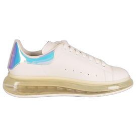 Baskets Oversized à Semelle Transparente en Cuir Blanc Alexander McQueen Homme EU 45 Blanc