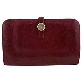 Cartera larga bi-fold con solapa Dogon GM de Hermès Roja