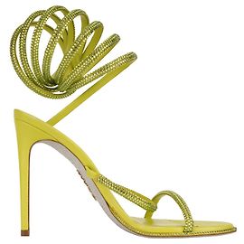 Rene Caovilla Sandali Satin Super Cleo Gialli Donna EU 38 US 8 Giallo