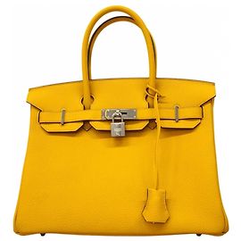 Hermès Hermes Birkin 30 Togo Leather Handbag Yellow