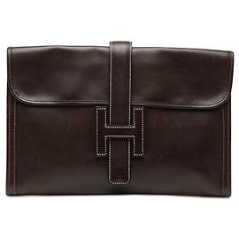 Clutch Jige PM em Evergrain marrom Hermès Marrom Castanho escuro
