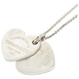 Collana pendente a catena Tag Doppio Cuore di Tiffany & Co. Argento