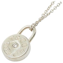 Tiffany & Co. 1837 Diamond Round Rock Necklace Silvery