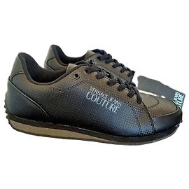 Black leather Versace Jeans Couture sneakers Black
