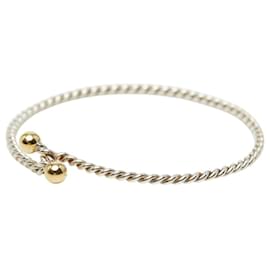 Tiffany & Co. Double Eye Twist Bangle Bracelet Silvery Golden