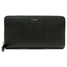 NEW GIVENCHY PANDORA BLACK GRAINED LEATHER WALLET Black