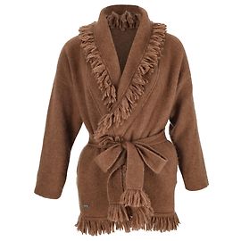 Cardigan en cachemire marron à franges Alanui Marron Rouge