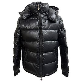 Moncler Maya Puffer Jacket in Black Nylon Black