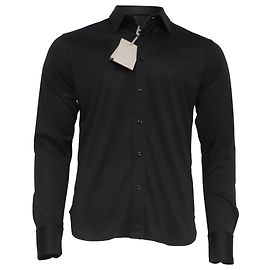 Camisa de botón ajustada de seda negra Tom Ford Negro