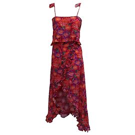 Autre Marque Conjunto de top cropped e saia maxi com estampa floral Paloma Blue em viscose multicolorida Multicor