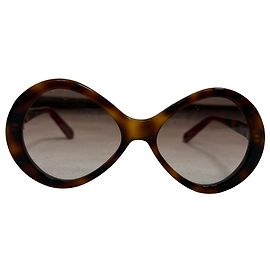 Chloé Bonnie Round-Framed Tortoiseshell Sunglasses in Brown Acetate Brown Red