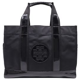 Tory Burch Ella Tote Bag in Black Nylon Black