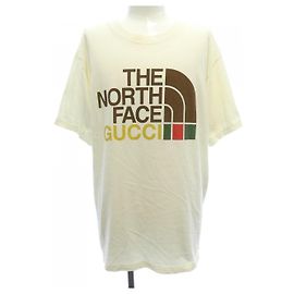 T-shirt in cotone Gucci The North Face Marrone Bianco