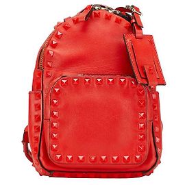 Valentino Rockstud Leder Rucksack Rot