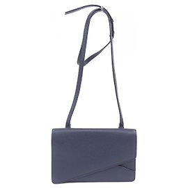 Bolsa de couro de bezerro macio Valextra Azul Azul marinho