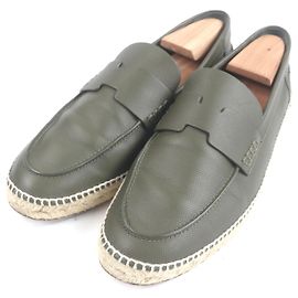 Espadrilles de cuero Trip H de Hermès Verde Caqui