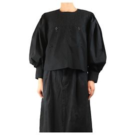 Isabel Marant Etoile Blusa frontale con ricamo floreale nero - taglia UK 14 Nero