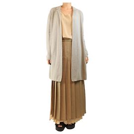 Loro Piana Cardigan long en cachemire texturé gris - taille UK 12 Gris