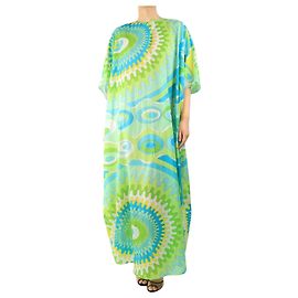 Emilio Pucci Kaftán de algodón impreso verde - Talla única Verde
