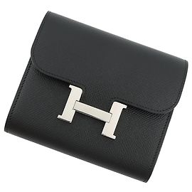 Carteira Compacta Constance Hermès Preto