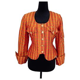 Orange checked jacket Bazar de Christian Lacroix Orange
