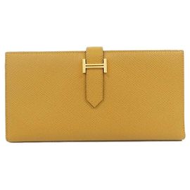Hermès Hermes Bearn Souffle Epsom long wallet Brown