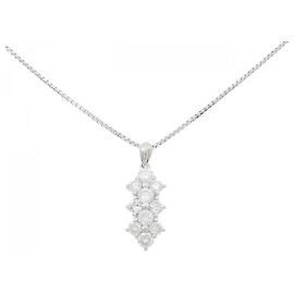 Autre Marque Diamant-Halskette PT900 PT850 Silber