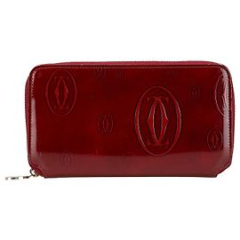 Cartera larga con cremallera de esmalte Cartier Feliz Cumpleaños Roja
