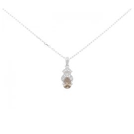 Autre Marque Collar de diamantes en oro blanco Au750 Plata