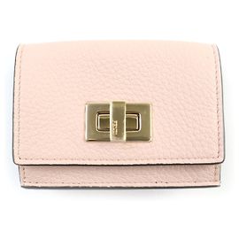 Fendi Peekaboo Tri-fold Leather Wallet Pink