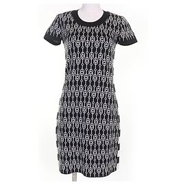Vestido de seda de punto Horsebit de Hermès Negro