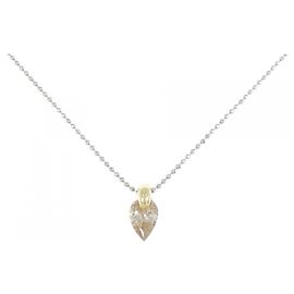 Autre Marque Colar de diamante Au750/PT850 Dourado