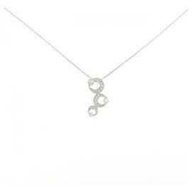 Autre Marque Platin-Diamant-Halskette Silber