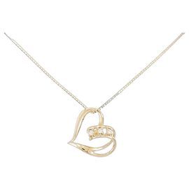 Autre Marque Collana con diamante a forma di cuore Au750 D'oro