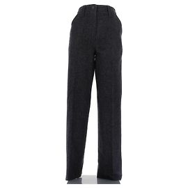 Laurence Bras Dunkelgraue Wollhose Grau