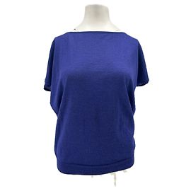 Leetha Blaues Cashmere-Top Blau