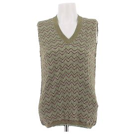 M Missoni Ärmelloser Pullover in Grün und Lila Grün