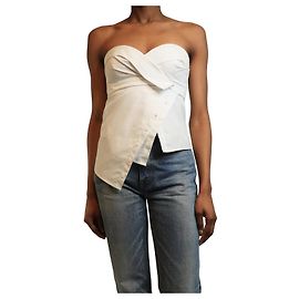 RTA White strapless asymmetric bustier top - size S White