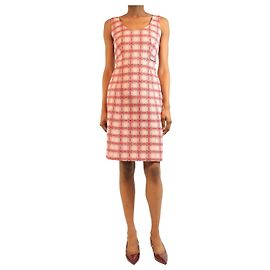 Prada Rosa und rote Karokleid - Größe UK 8 Pink